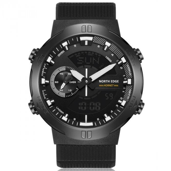 

Тактические мужские черные часы с подсветкой NORTH EDGE HORNET