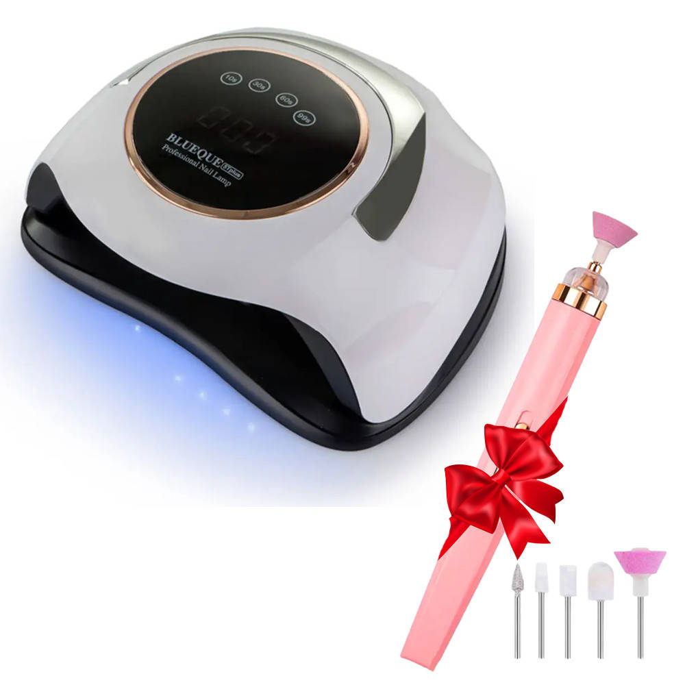 

Профессиональная лампа для маникюра и педикюра с ручкой 180 Вт LED+UV SUN BQ-5T PLUS + Подарок Фрезер, Белый