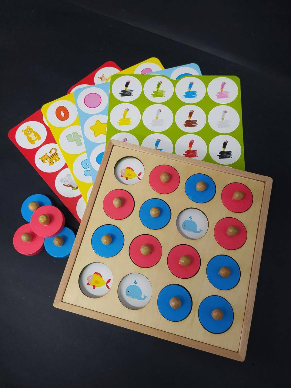 

Деревянная игра 2в1 Мемо, крестики-нолики MD 2859