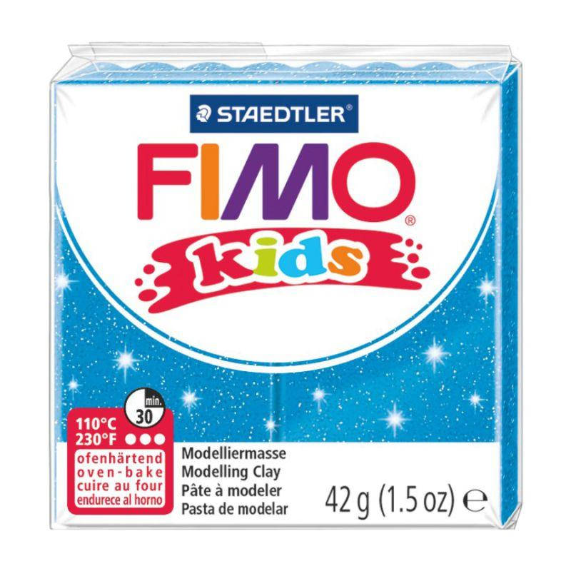 

Полимерная глина Fimo Kids голубая с блестками 42 грамма Staedtler, 8030312, Голубой