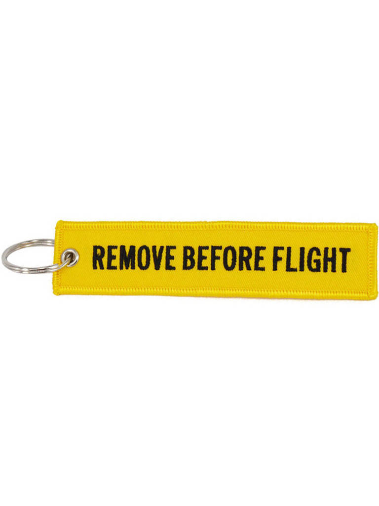 

Брелок бирка Remove Before Flight Желтый с чёрным