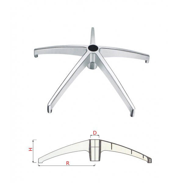 

Крестовина для кресла высокая алюминиевая 680 мм