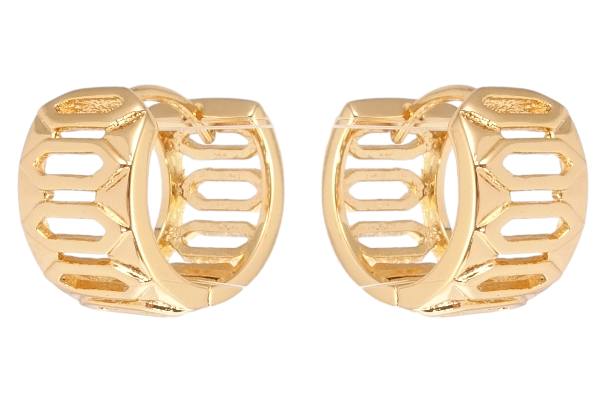 

Серьги Xuping Позолота 18K колечки "Резной орнамент"