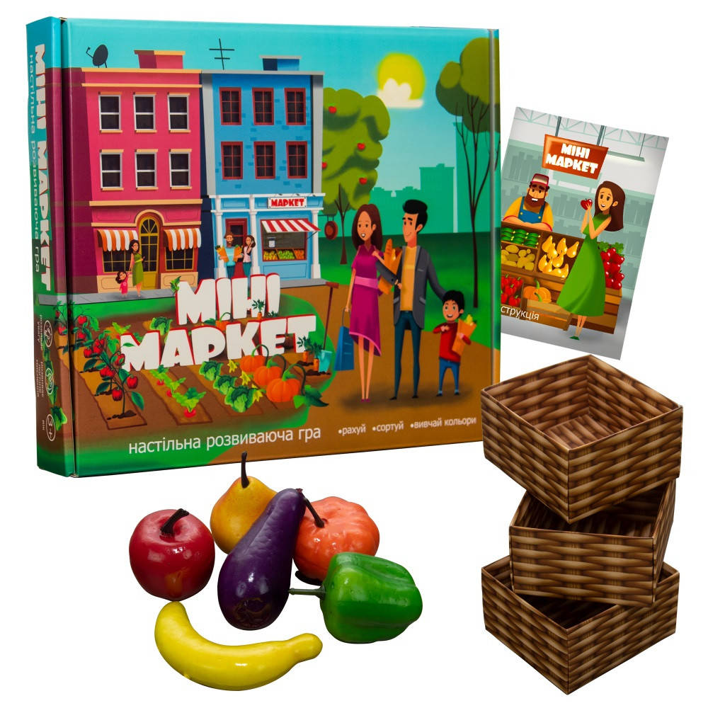 

Настольная игра Міні Маркет (укр), в кор. 33,5*29*6см, ТМ Стратег, Украина