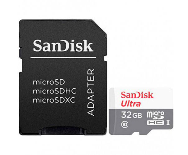 

Карта памяти microSDHC (UHS-1) SanDisk Ultra 32 Гб С10 A1 + SD адаптер (SDSQUNR-032G-GN3MA)