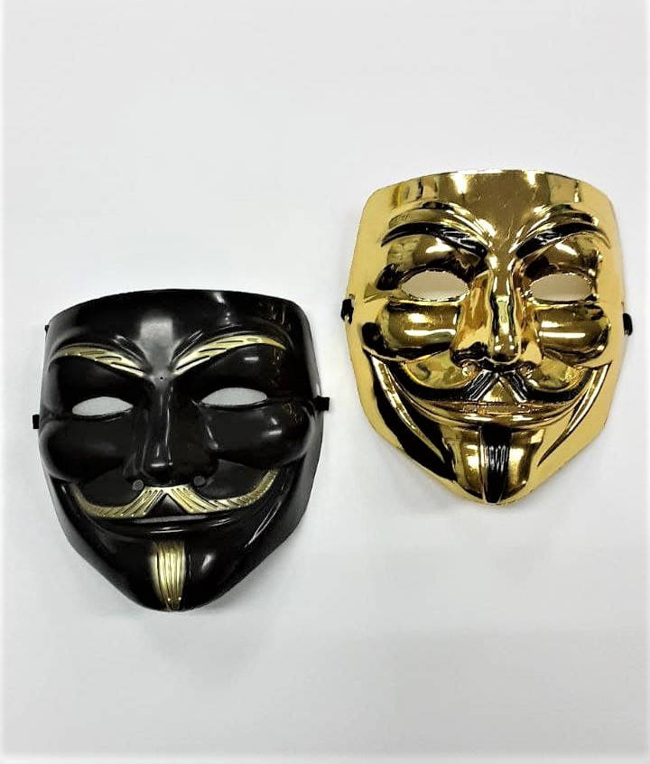 

Маски Гая Фокса/Анонимуса (золотой, черный) - Набор из 2-х масок