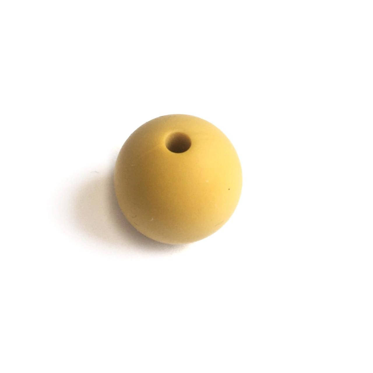 

15мм (горчица) круглая, силиконовая бусина