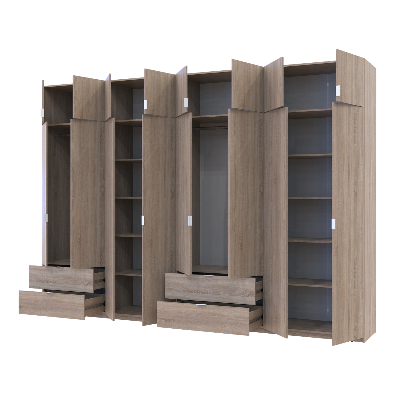 Розпашна Шафа для одягу Doros Лукас Дуб сонома 4+4 ДСП 340х50х240 (42005139) 2