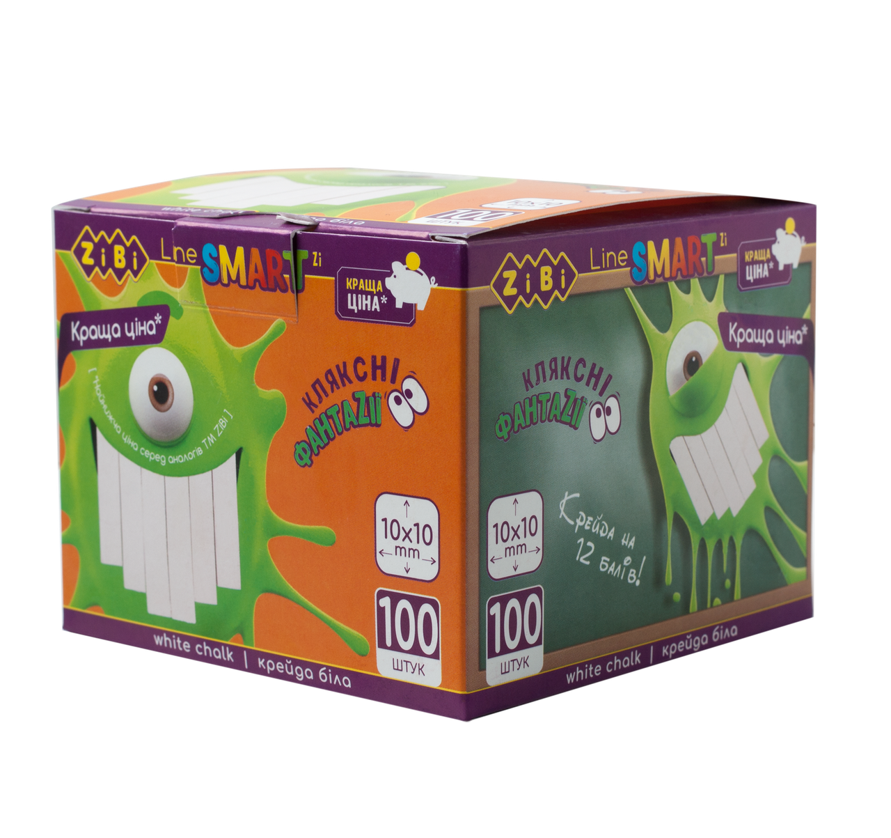 

Мел белый школьный 100 шт KIDS Line ZB.6719-12 ZiBi