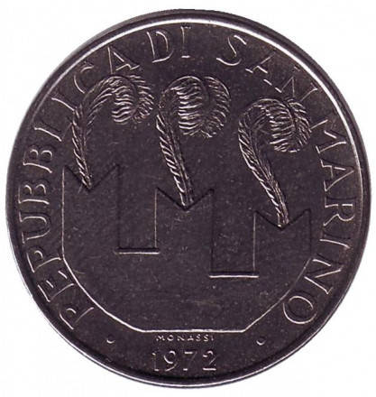 

Святой Мартин. Монета 50 лир. 1972 год, Сан-Марино. UNC