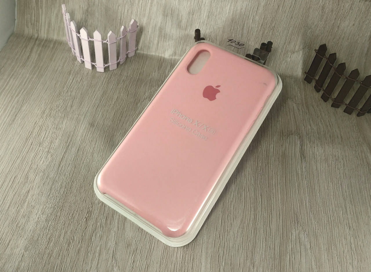 

Оригинальный силиконовый чехол для Apple iPhone X / Xs - светло розовый - 12 color