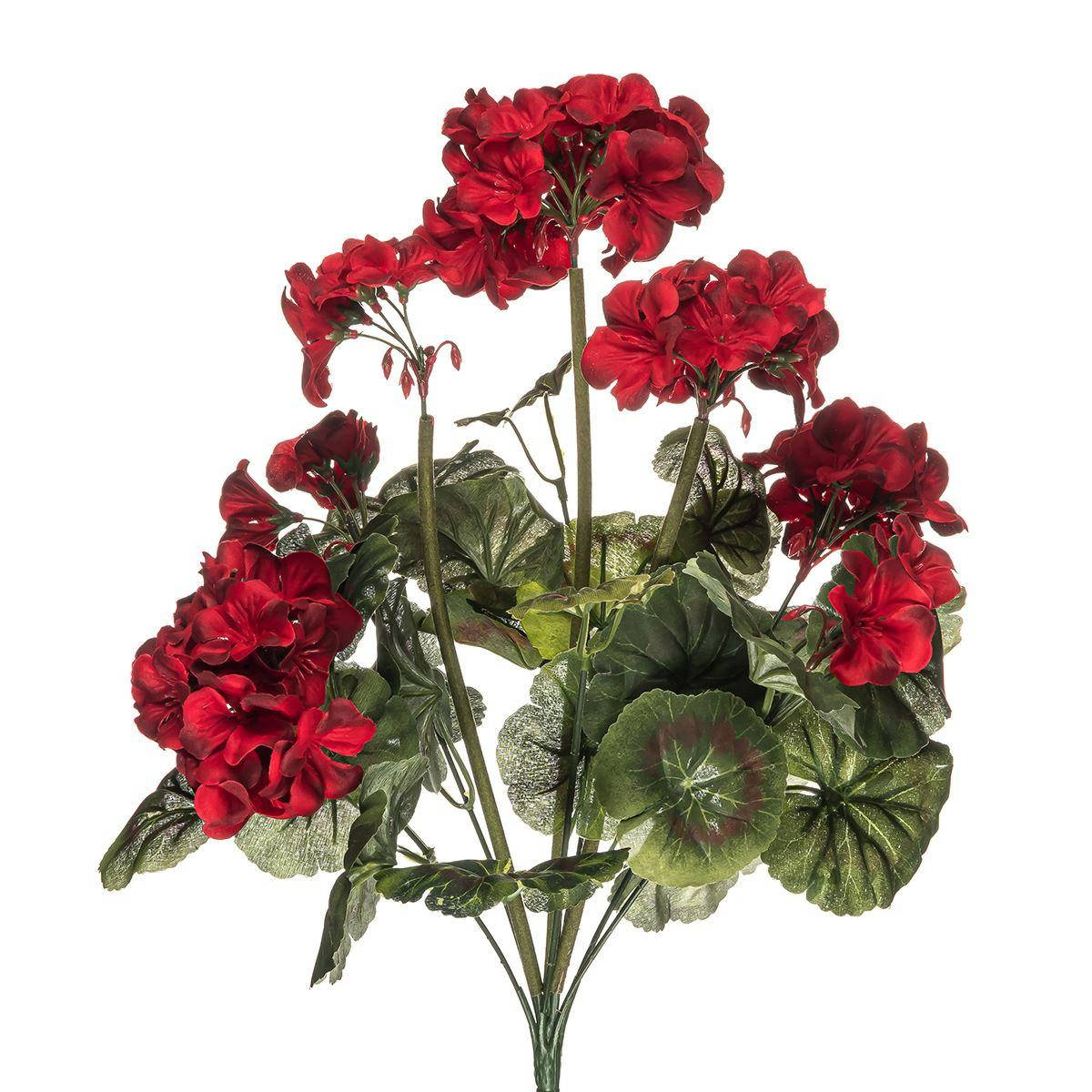 

Искусственная герань, букет, красный