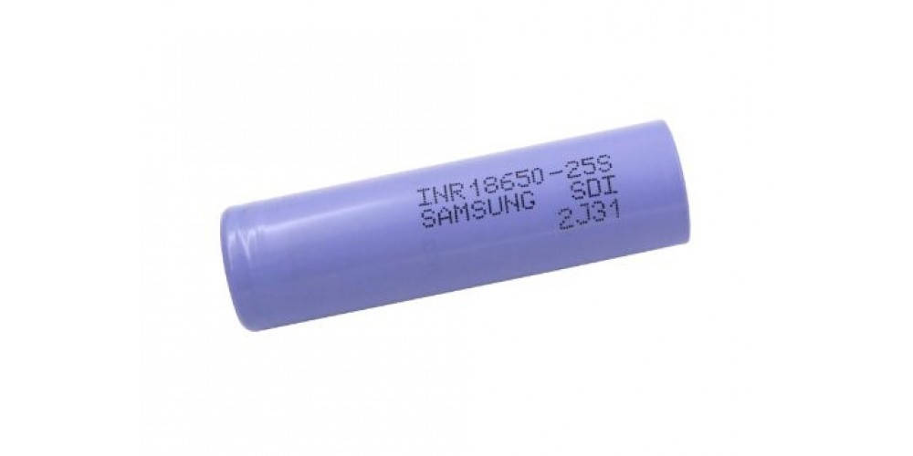 

Аккумулятор 18650 литий-ионный (Li-Ion) Samsung INR18650-25S, 2500mAh, 30A, 4.2/3.6/2.5V, cyan