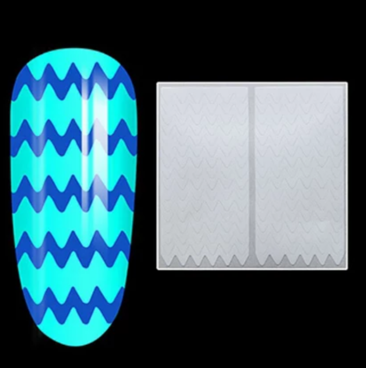 

Наклейки трафарет для французского маникюра для дизайна ногтей. 07