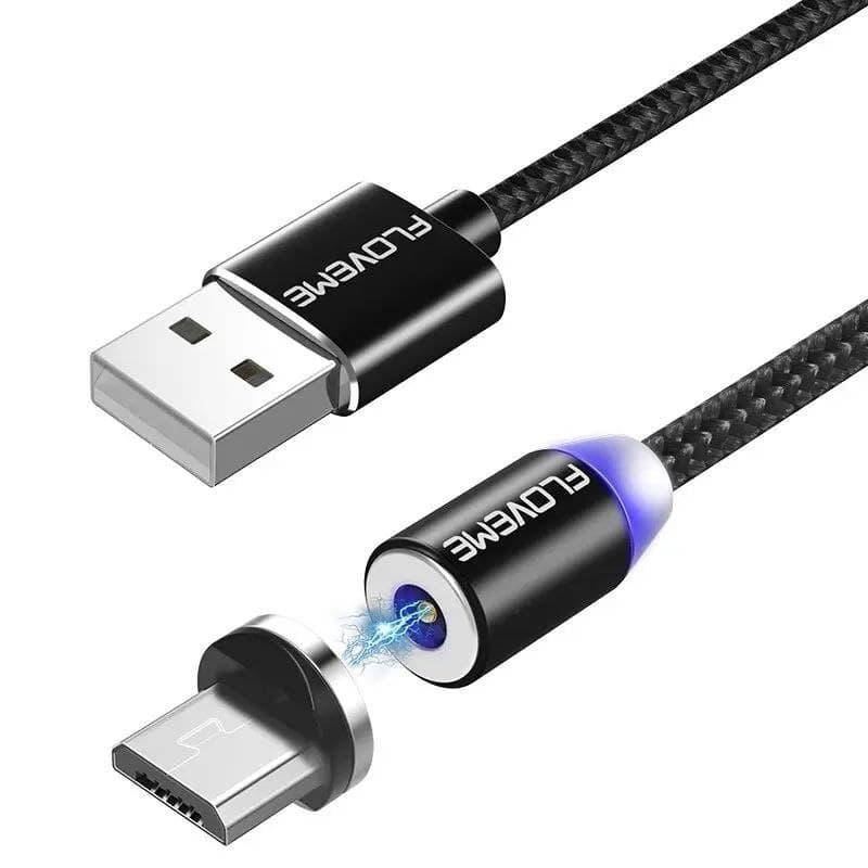 

Кабель магнитный Floveme 1 метр + коннектор Micro USB - Черный