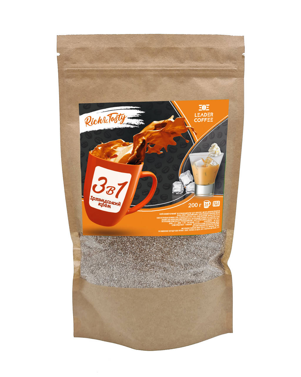 

Кофе 3в1 Ирландский крем TM Leadercoffee, 200 г