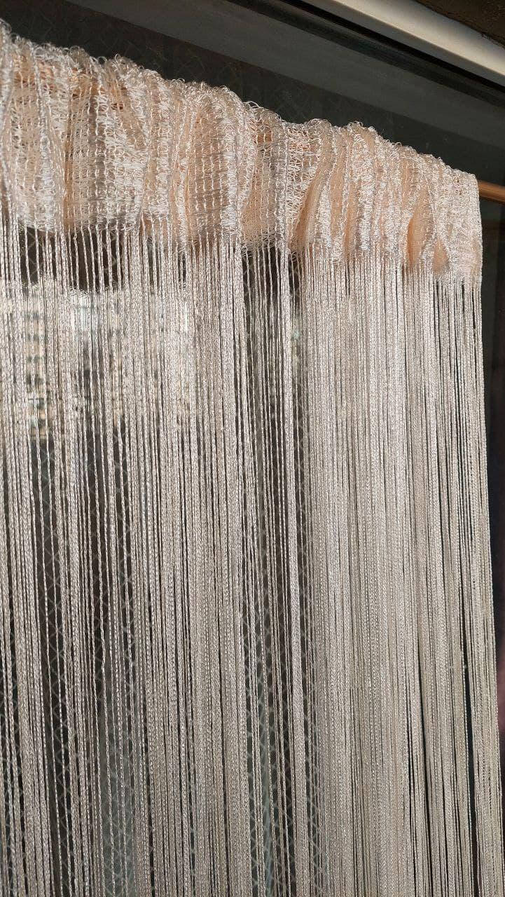 

Шторы нити кисея без люрекса однотонные № 23 слоновая кость, молочный 3 м на 2.8 м, Бежевый