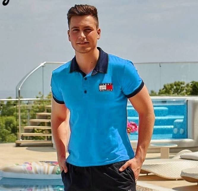 

Футболка поло мужская в ассортимент Голубой, 54