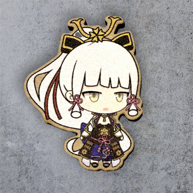 

"Камисато Аяка (Геншин / Genshin)" брошь деревянная с уф-печатью