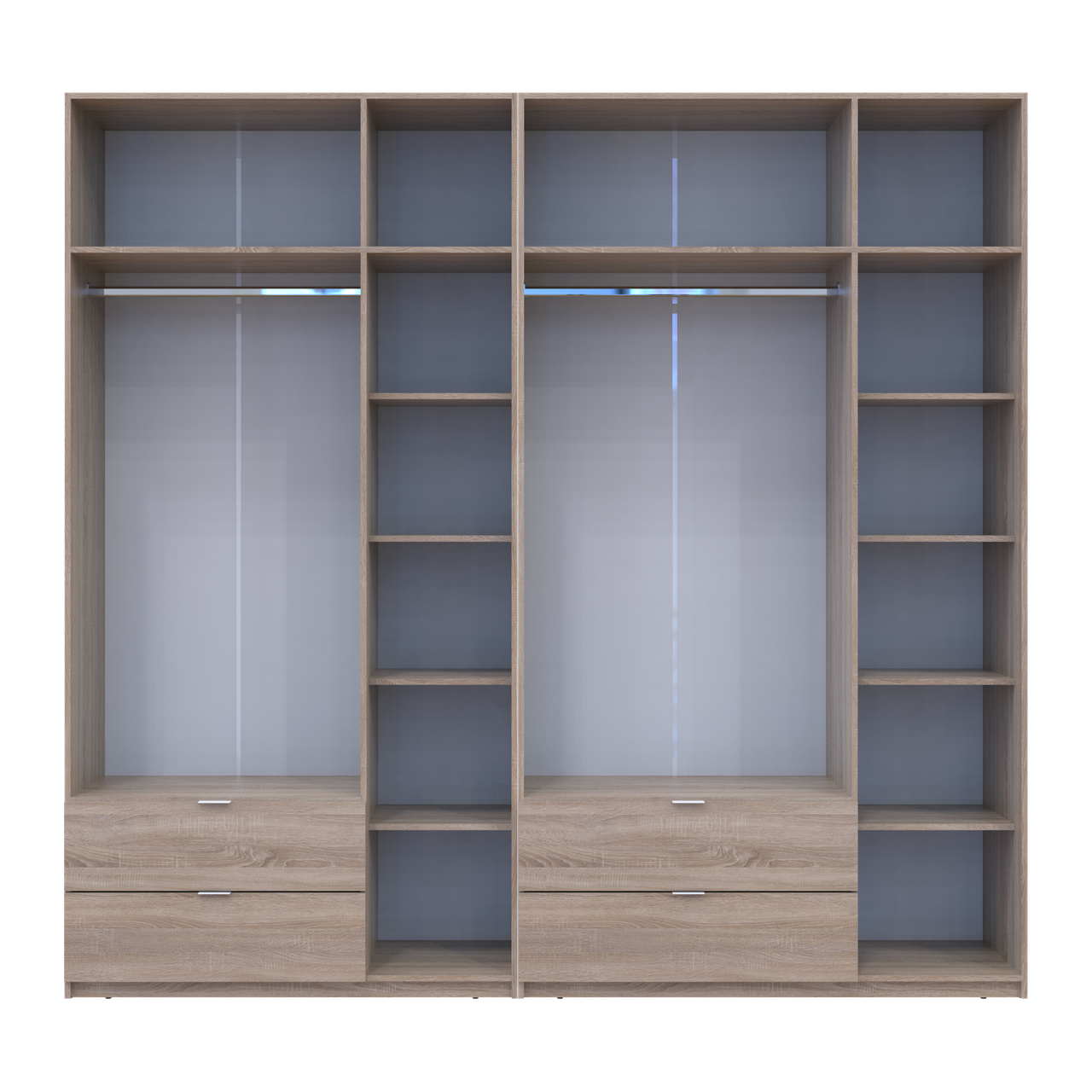 Розпашна Шафа для одягу Doros Лукас Дуб сонома 3+3 ДСП 255х50х240 (42005111) 5