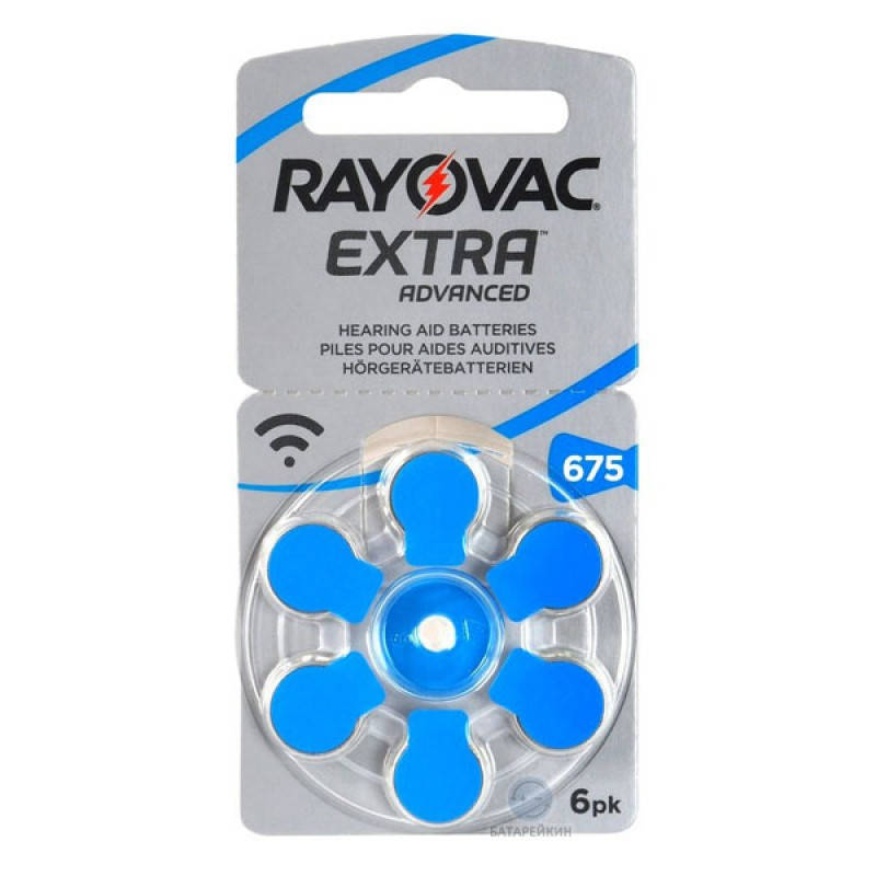 

Батарейка для слуховых аппаратов RAYOVAC V675(PR44) AT (6шт/уп)