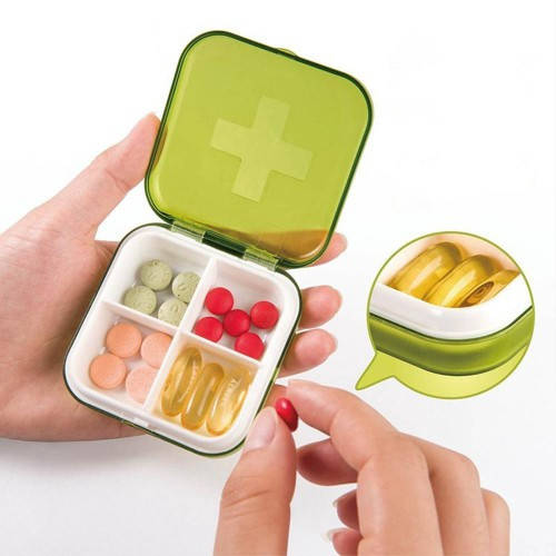 

Карманная Таблетница Pocket Pill Case Mini. Зеленая, Зелёный