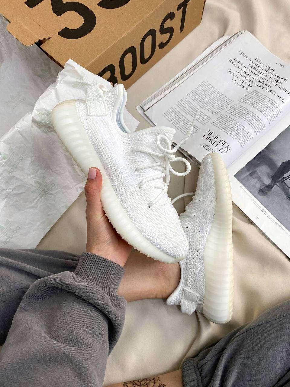 

Мужские кроссовки Adidas Yeezy Boost 350 Cream White, Белый