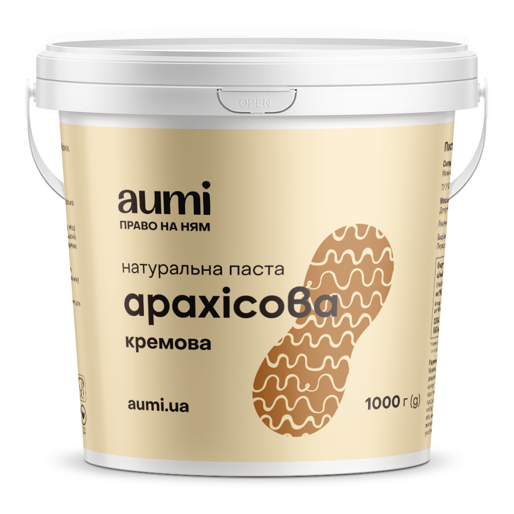 

Арахисовая паста кремовая, 1кг, ведро, натуральная без добавок
