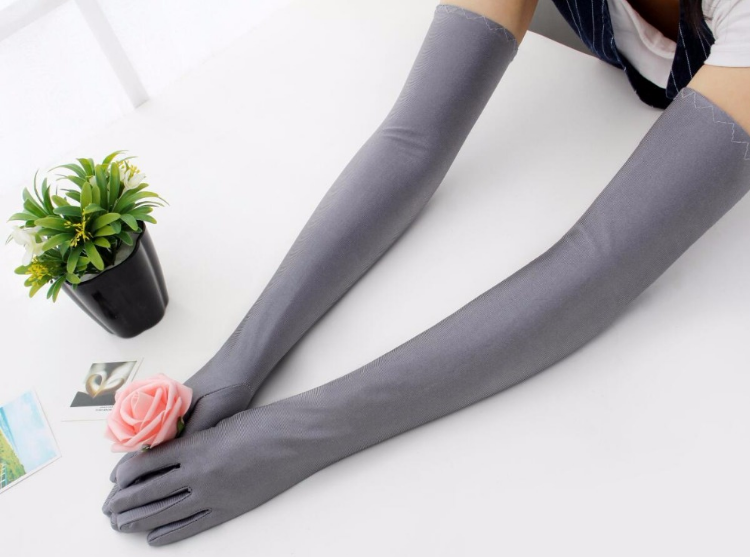 

Жіночі атласні рукавички, святкові бальні рукавички, Сірий колір.