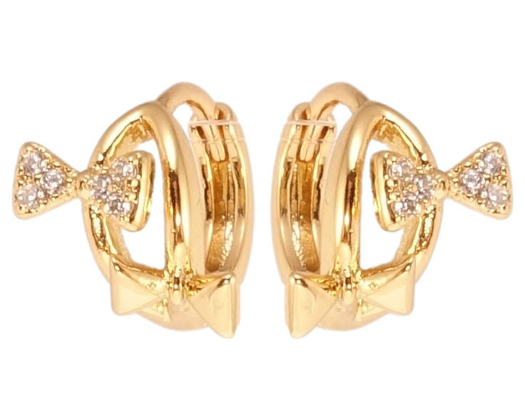 

Серьги детские Xuping Позолота 18K колечки "Бантики"