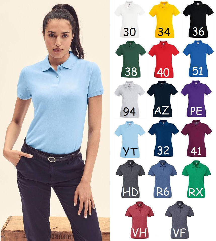 

Женская футболка поло Fruit of the loom 65/35 polo с воротником Солнечно-желтый, XS