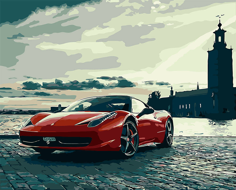 

Картина по номерам Origami Красная Феррари LW 3015 40*50 производство Украина