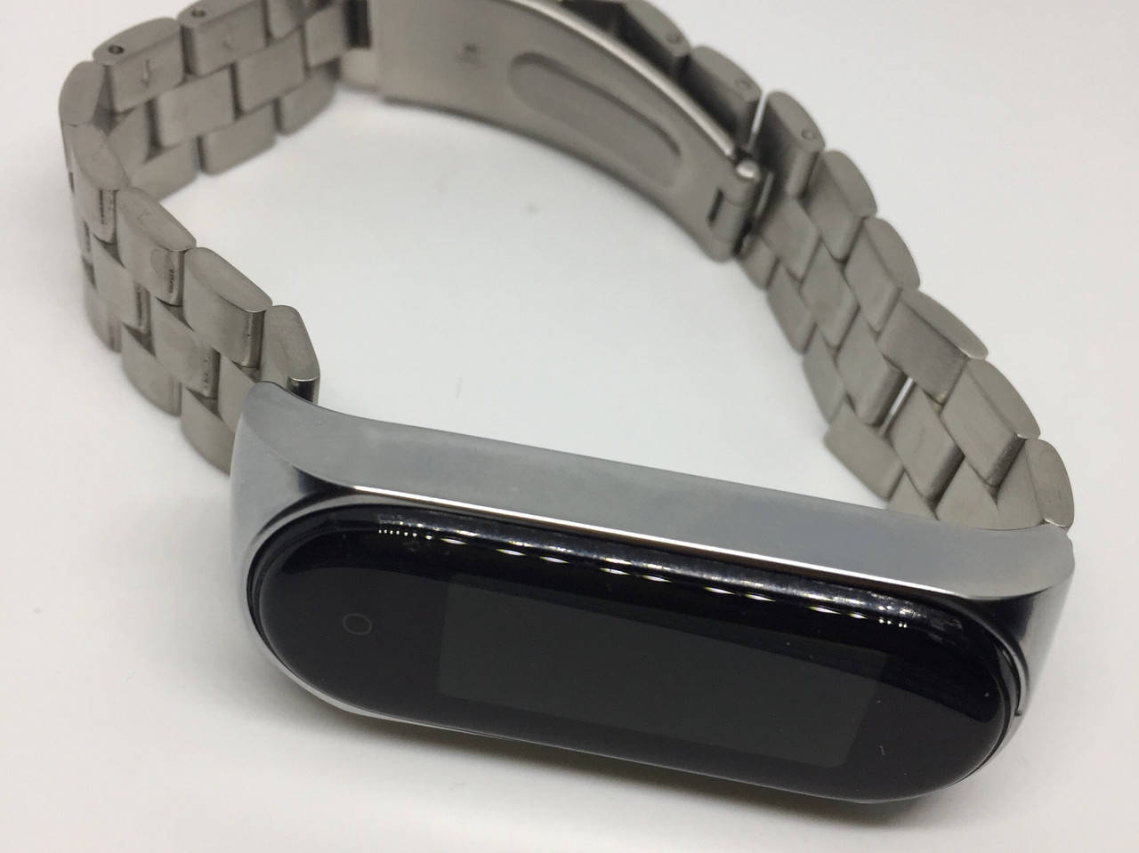 

Ремешок металлический mi band 3 mi band 4 крупное звено серебро