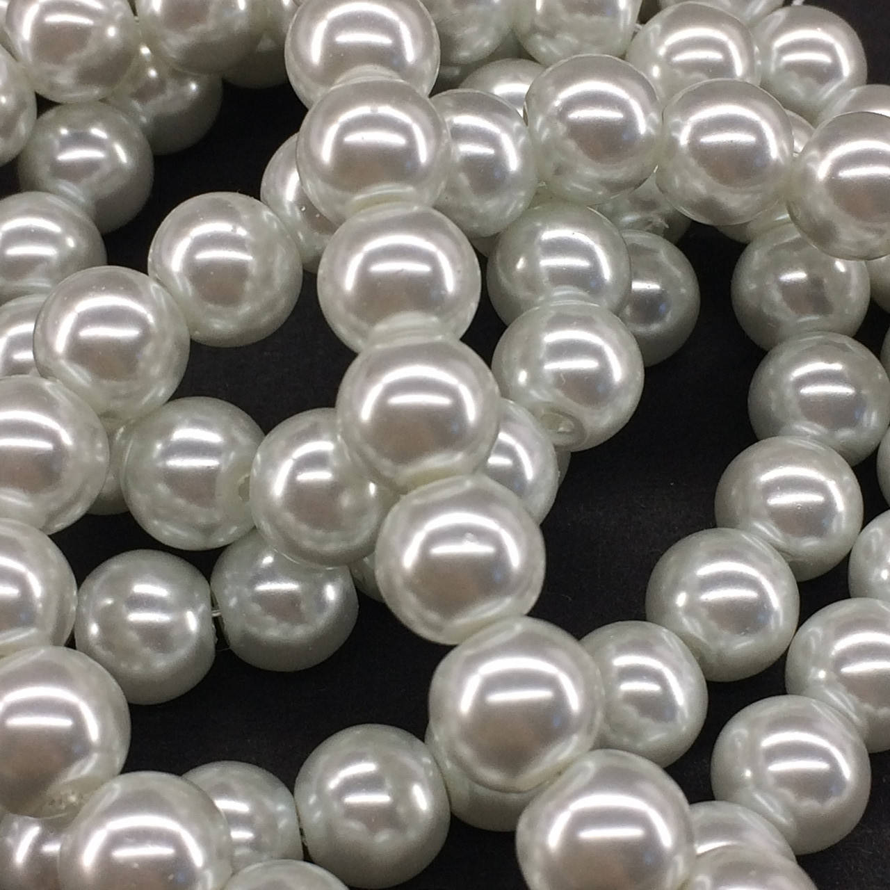 

Бусины на нитке жемчуг Майорка цвет белый d=8мм L=80см
