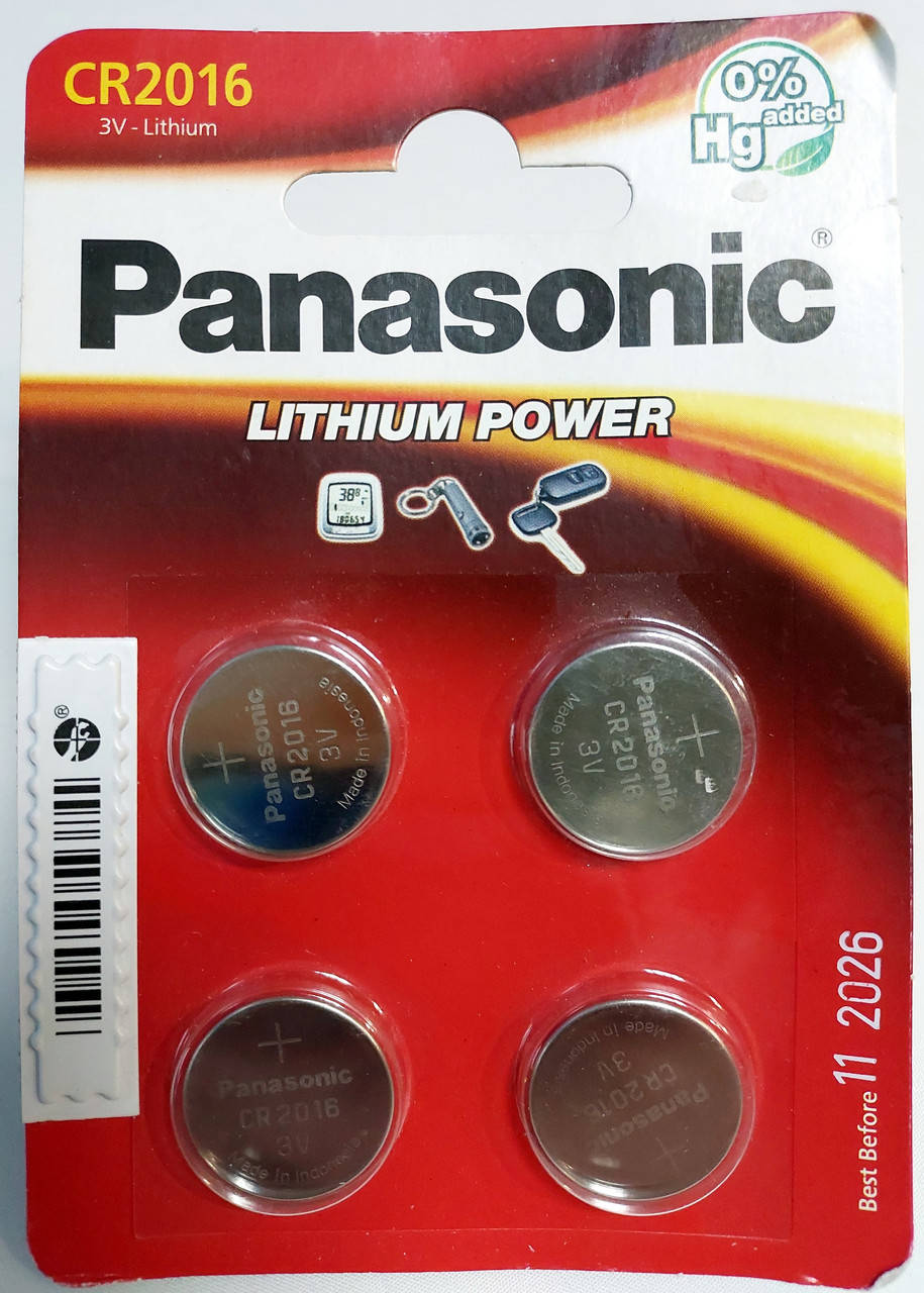 

Батарейка литиевая Panasonic CR2016 3V (4 шт. в блистере)