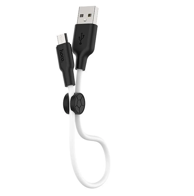 

Кабель для зарядки MicroUSB Hoco X21 Plus 25см |2.4A| Белый
