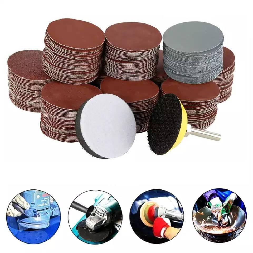 

Шлифовальные круги на липучке с диском 200 штук 50мм для гравера драли