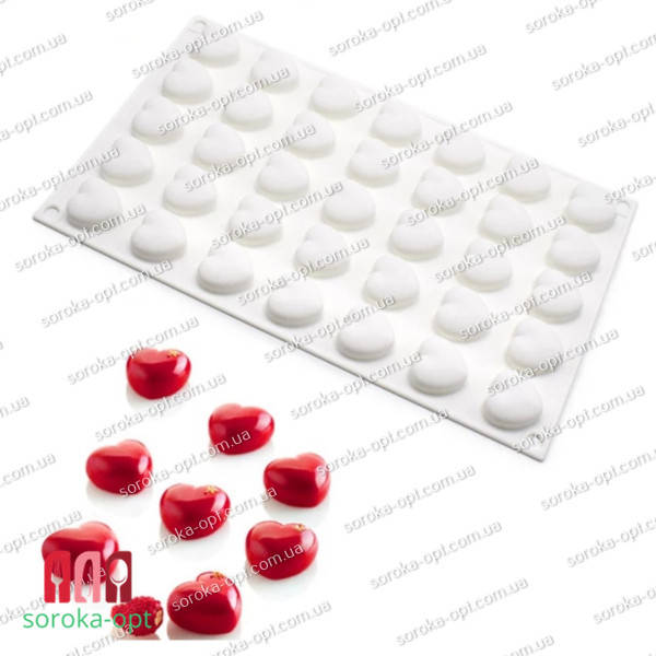 

ФОРМА ДЛЯ МУССОВЫХ ДЕСЕРТОВ "СЕРДЦА МИНИ", Белый