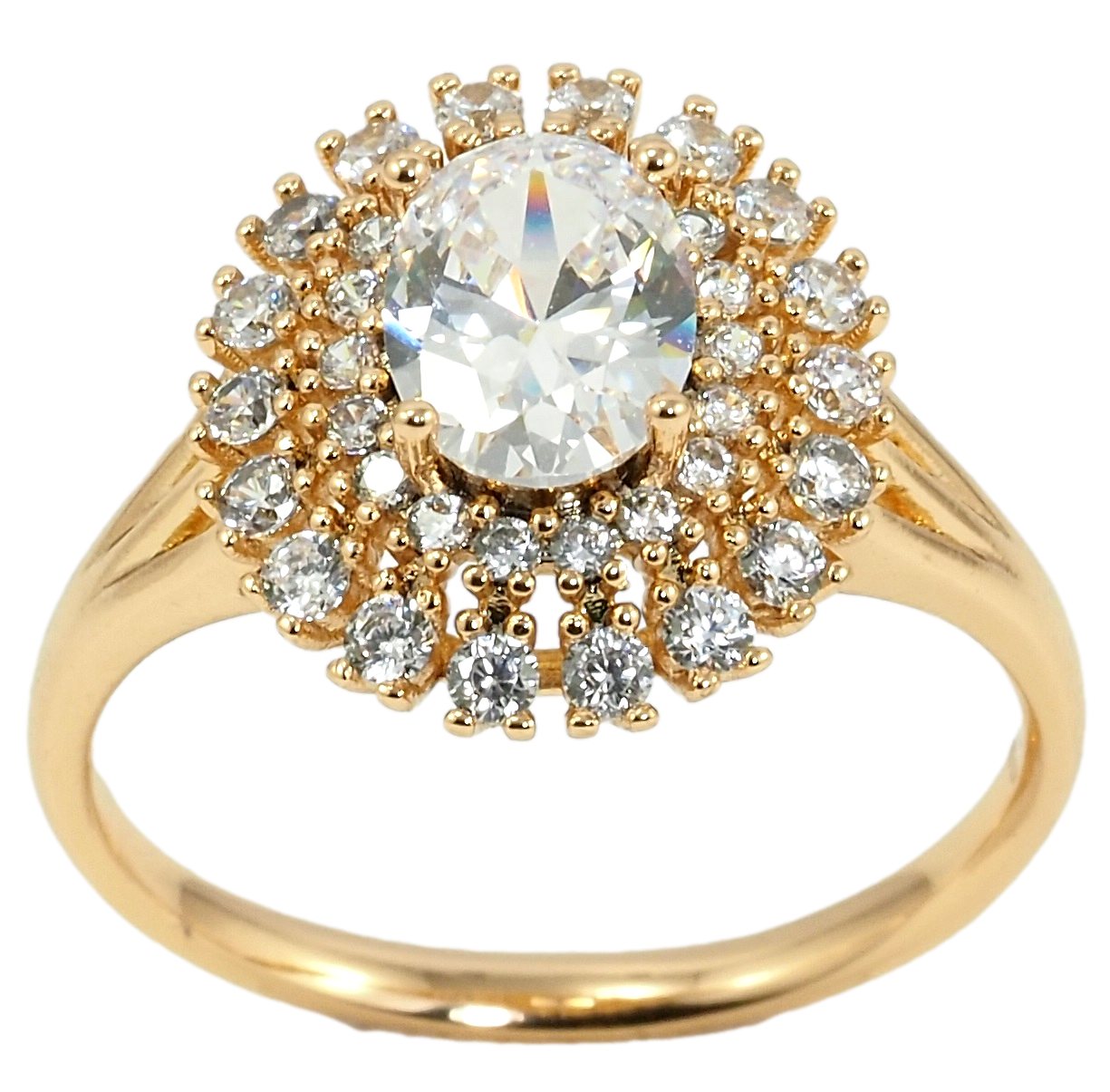 

Кольцо Xuping Позолота 18K "Фианит в обрамлении циркония" р.19.5