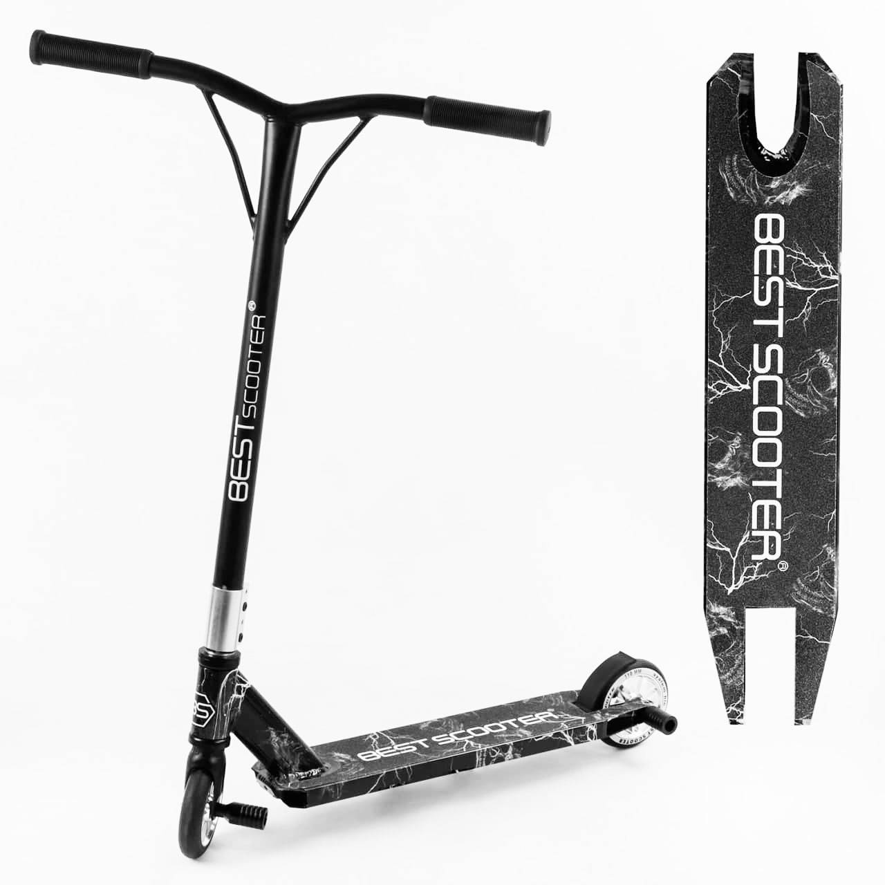

Детский трюковый самокат Best Scooter HIC-система ПЕГИ чёрный цвет, Черный