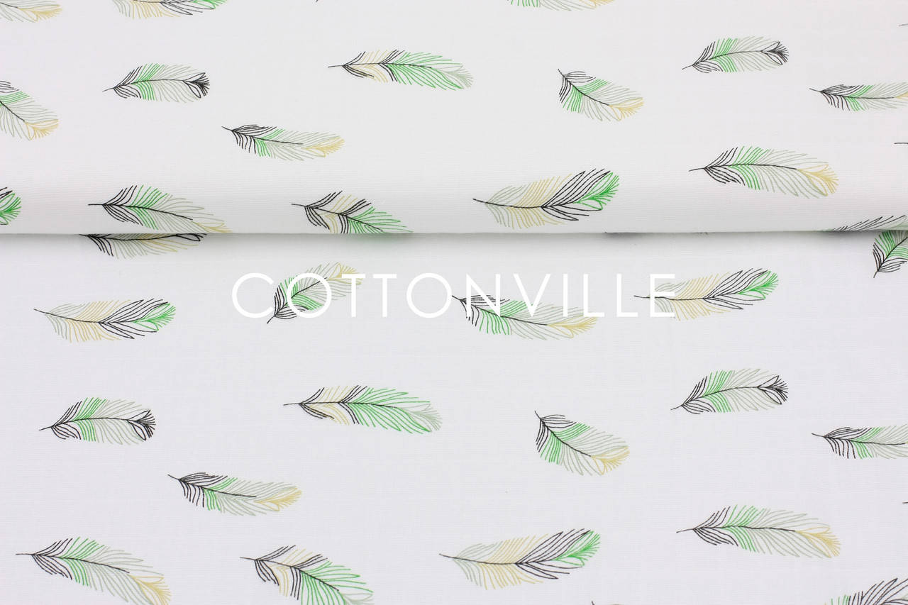 

Муслин Перышки зеленые 155 см, Зелёный