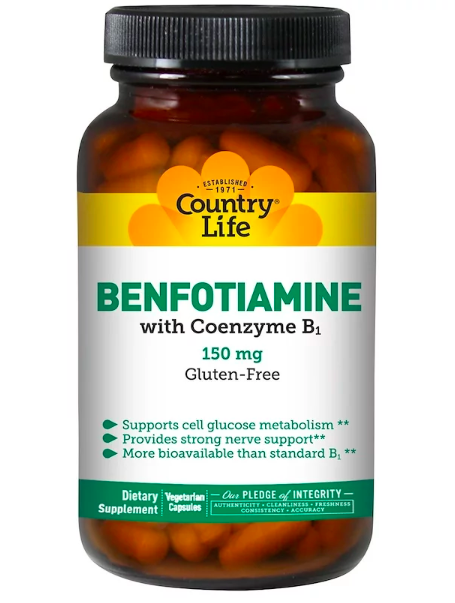 

Бенфотиамин c коэнзимным В1(Benfotiamine) 150 мг 60 капсул