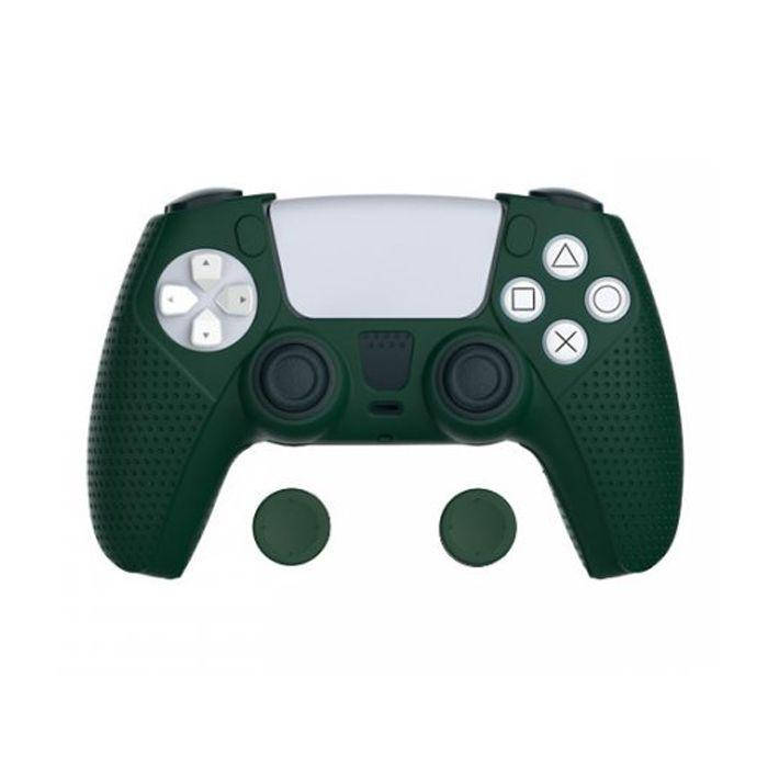 

Силиконовый чехол для джойстика Sony PlayStation PS5 Type 1 Dobe Green + накладки на аналоговые стики