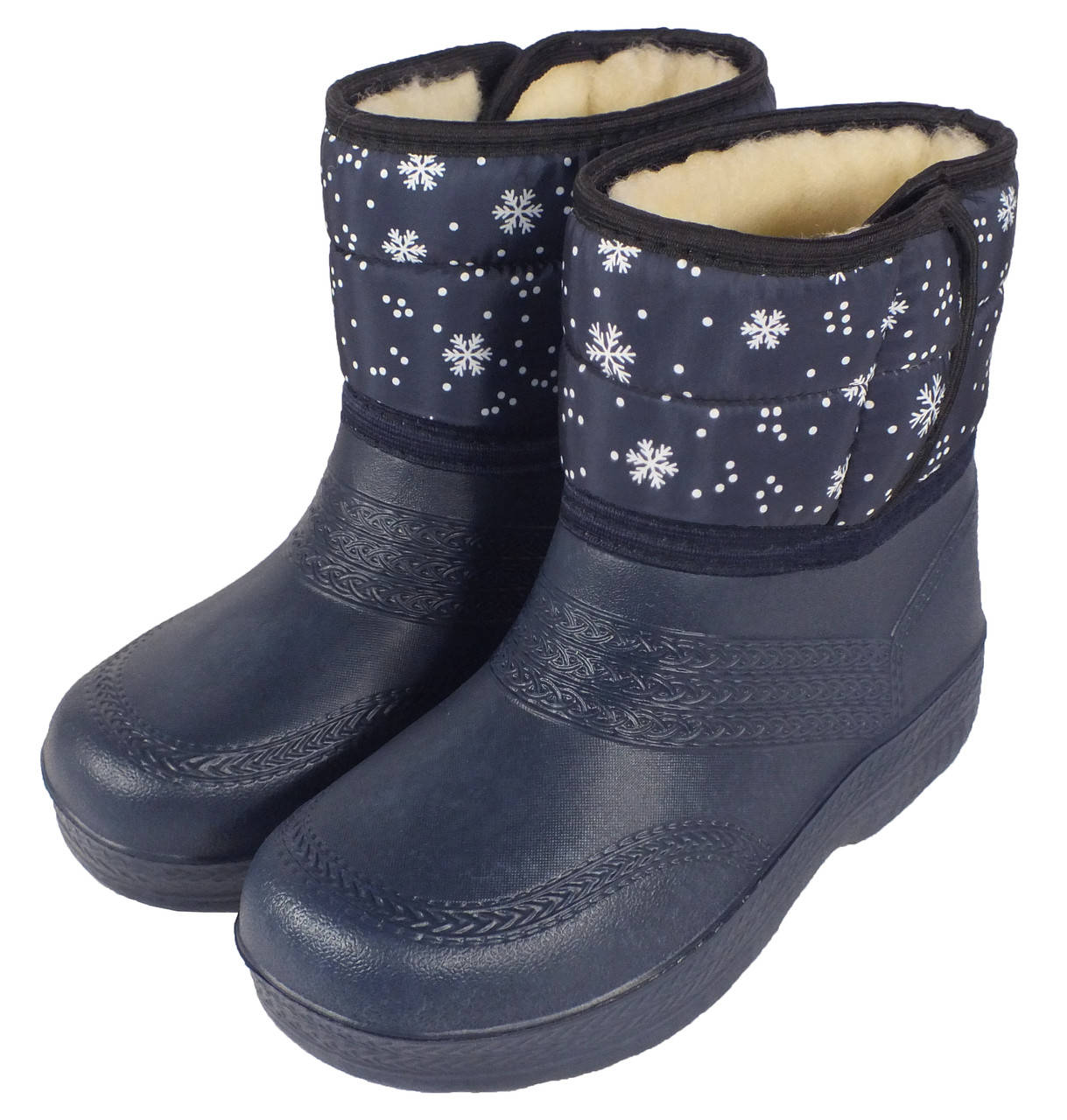 

Дутики женские "Снежинки на синем" 40, Синий