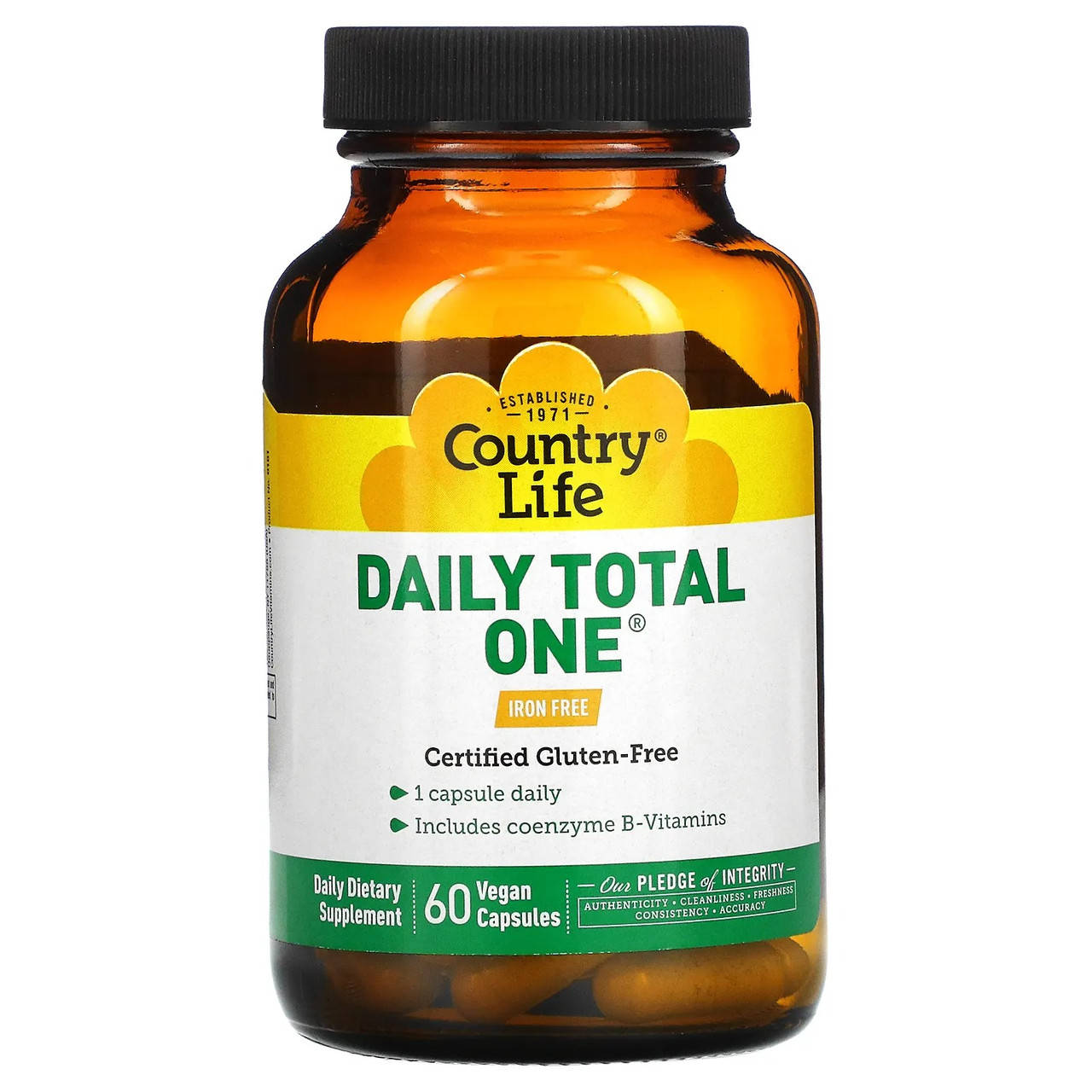 

Мультивитамины для взрослых Country Life "Daily Total One Iron-Free" без железа (60 капсул)