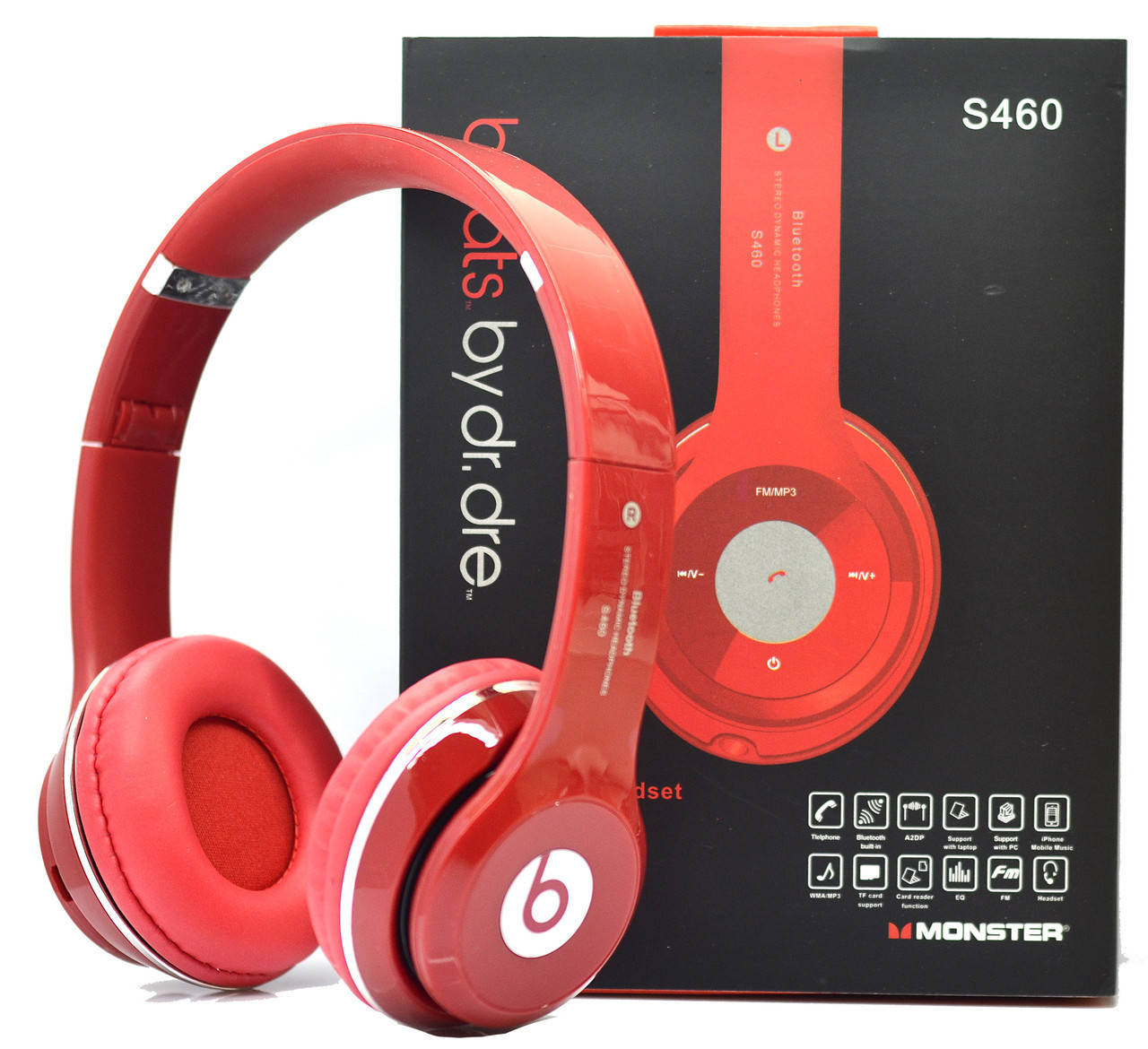

Беспроводные наушники S460 Bluetooth с MP3 плеером красные, Красный
