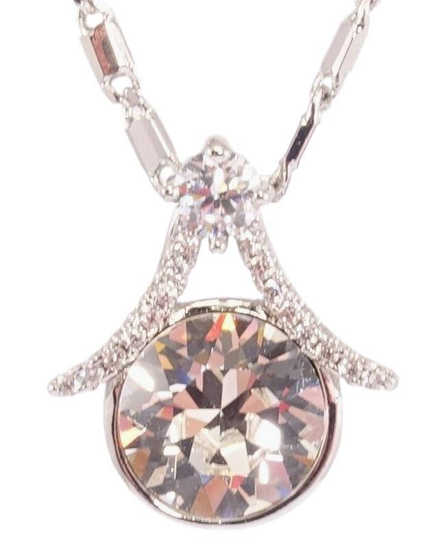 

Кулон Xuping Родий с кр-ми Swarovski на цепочке "Кристалл Clear" дл.40-45см х 2мм