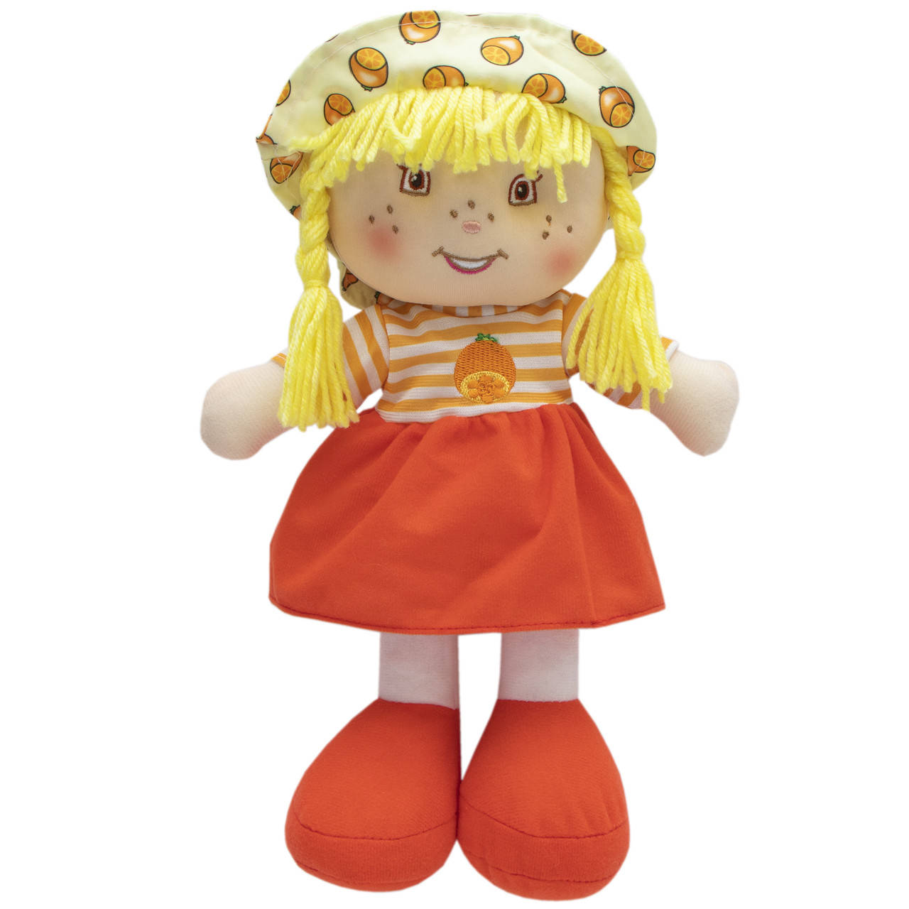 

Мягкая игрушка кукла с вышитым лицом, 36 см, красное платье (860869)