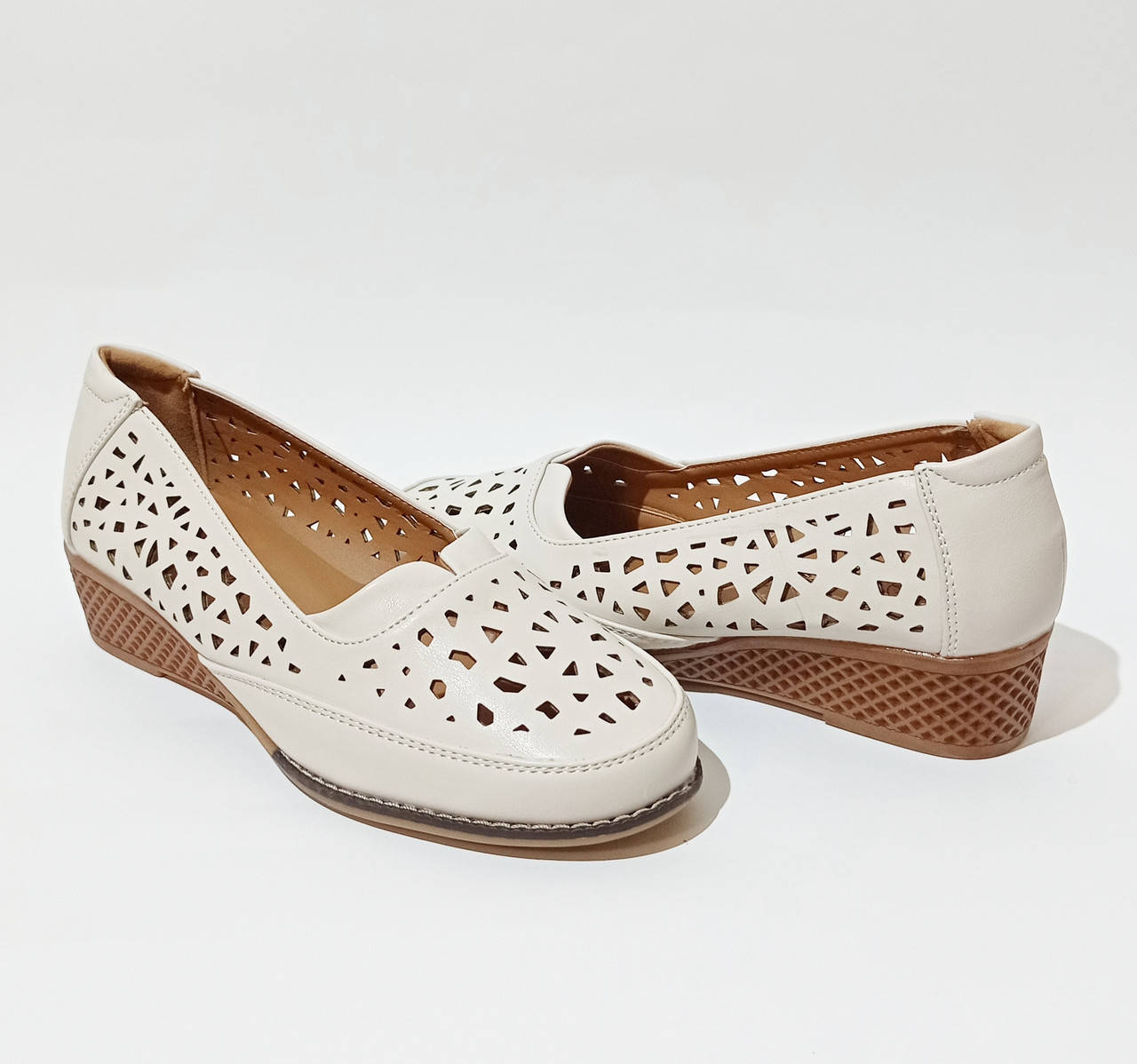 

Женские туфли, летние женские туфли на небольшой танкетке, Бежевый