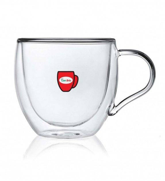 

Набор стеклянных чашек с двойными стенками Con Brio 2 шт 350 мл 8635-2CB, Прозрачный